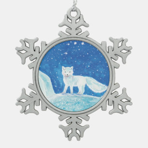 Ornement Flocon De Neige Renard arctique (Vulpes lagopus)