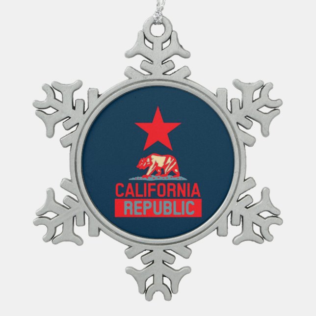 Ornement Flocon De Neige République de Californie à l'esprit urbain (Devant)