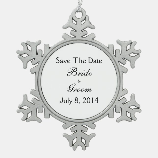 Ornement Flocon De Neige Réservez la date (Devant)