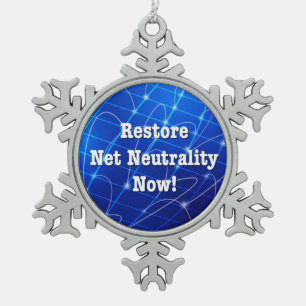 Ornement Flocon De Neige Restaurez la neutralité du Net maintenant !