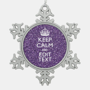 Ornement Flocon De Neige Restez calme et mauve