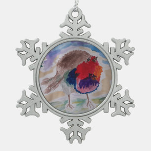 Ornement Flocon De Neige Robin de Noël