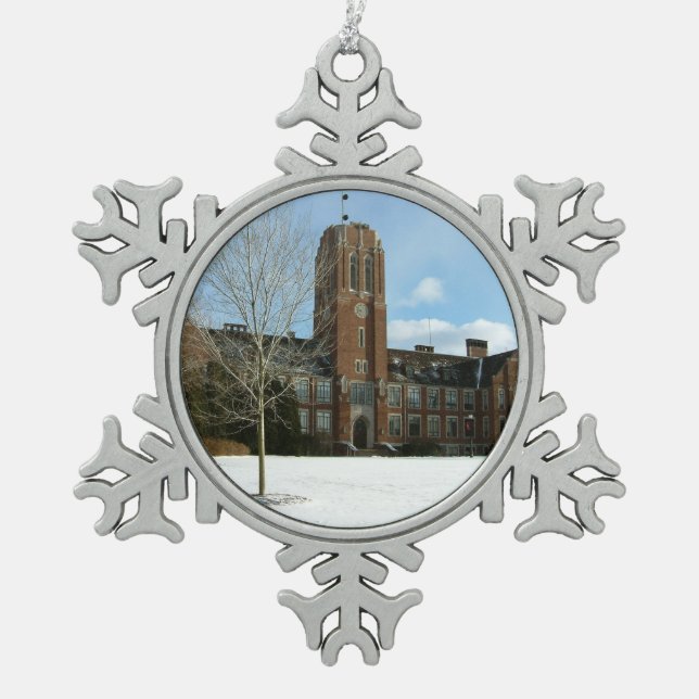 Ornement Flocon De Neige Rockwell en hiver au Grove City College (Devant)