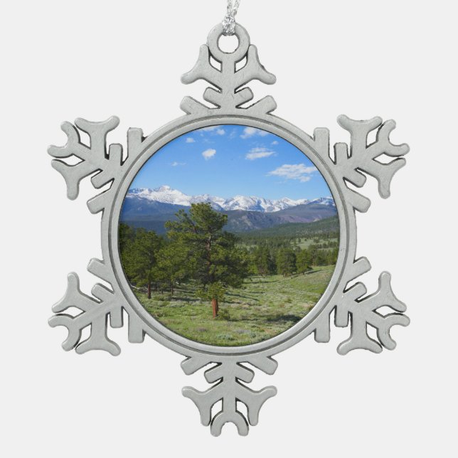 Ornement Flocon De Neige Rocky Mountain View Paysage Pittoresque (Devant)