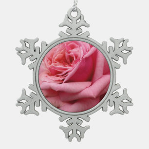 Ornement Flocon De Neige Rose rose I Jolie photo florale