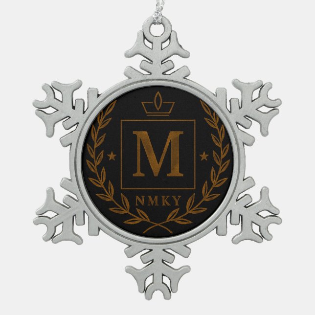 Ornement Flocon De Neige "Royal NMKY Emblem – Monogram M Crest Design" (Devant)