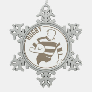 Ornement Flocon De Neige Rugby classique