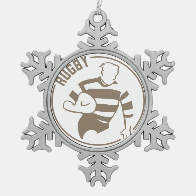 Ornement Flocon De Neige Rugby classique (Devant)