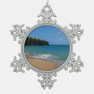 Ornement Flocon De Neige Saint Lucia Beach Paysage tropical