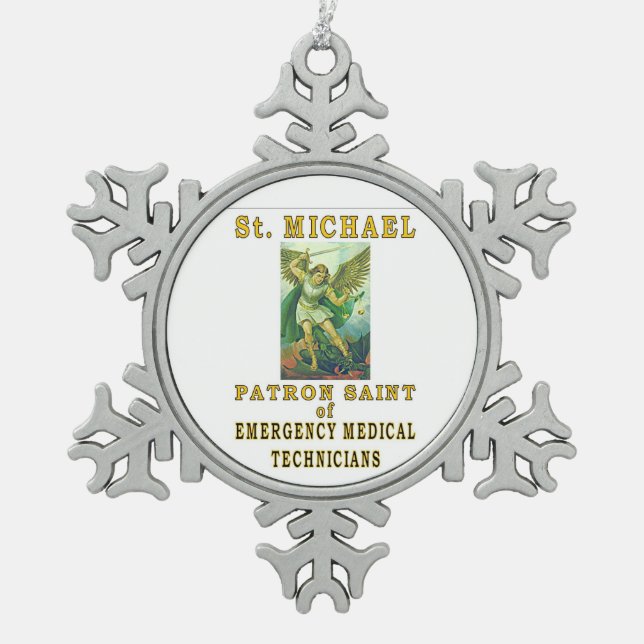 ORNEMENT FLOCON DE NEIGE SAINT MICHAEL PATRON SAINT DE PARAMEDICS (Devant)