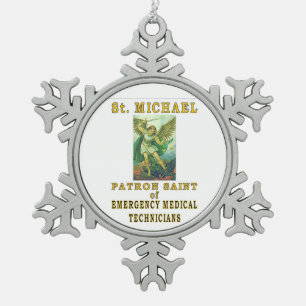 ORNEMENT FLOCON DE NEIGE SAINT PATRON DE ST MICHAEL DES INFIRMIERS