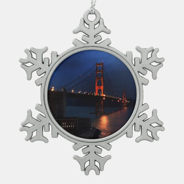 Ornement Flocon De Neige San Francisco Golden Gate Bridge #6 (Devant)
