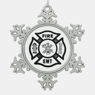 Ornement Flocon De Neige Sapeur-pompier EMT