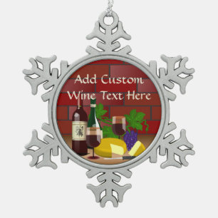 Ornement Flocon De Neige Scène cuisine au fromage à vin