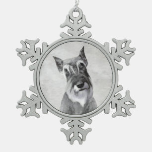 Ornement Flocon De Neige Schnauzer (Giant) Peinture - Chien Art