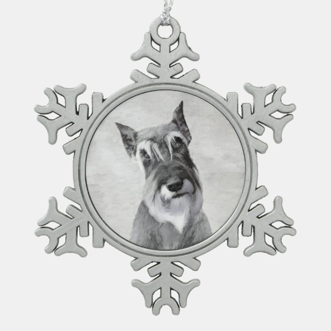 Ornement Flocon De Neige Schnauzer (Giant) Peinture - Chien Art (Devant)