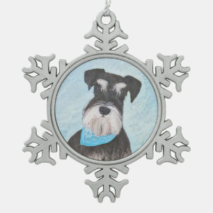Ornement Flocon De Neige Schnauzer (Miniature) Peinture - Chien original mi
