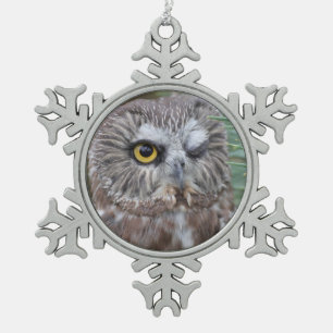 Ornement Flocon De Neige Scie-affûtez le hibou
