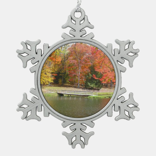 Ornement Flocon De Neige Sept sources Pont d'automne III Paysage d'automne (Devant)