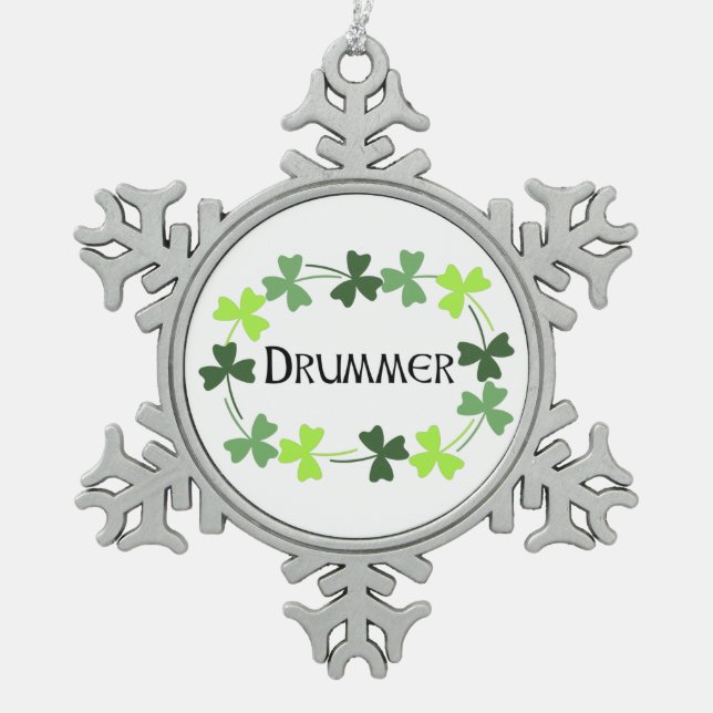 Ornement Flocon De Neige Shamrock tambour Oval (Devant)