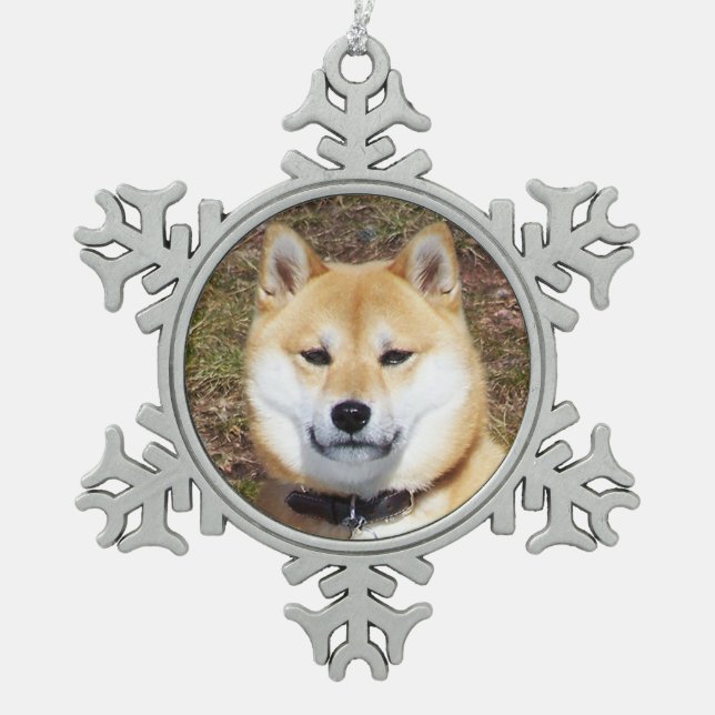 Ornement Flocon De Neige Shiba Inu (Devant)