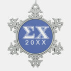 Sigma Chi lettres blanche et bleue