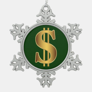Ornement Flocon De Neige Signe dollar