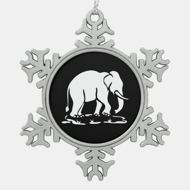 Ornement Flocon De Neige Signe thaïlandais asiatique de trekking d'éléphant (Devant)