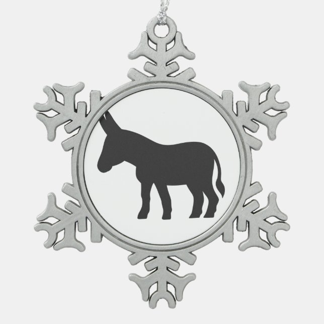 Ornement Flocon De Neige Silhouette d'une mule (Devant)