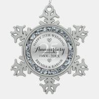Silver & diamants blancs 25e anniversaire du maria