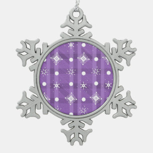 Ornement Flocon De Neige Simples Snowflakes Purple Plaid Motif