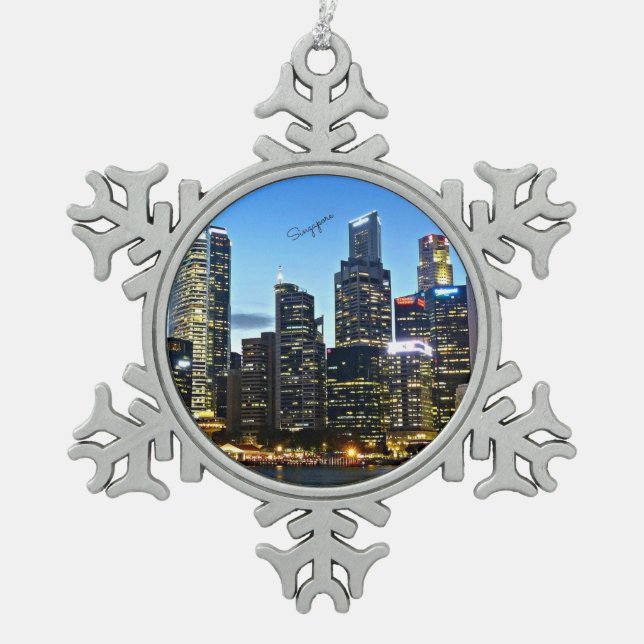 Ornement Flocon De Neige Singapour (Devant)