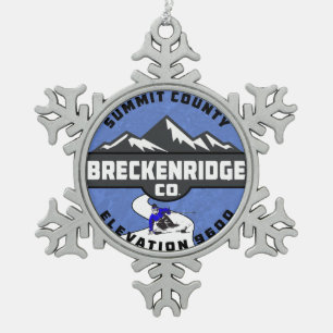 Ornement Flocon De Neige Ski Breck de Breckenridge le Colorado de ski