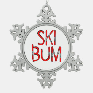 Ornement Flocon De Neige Ski de fond