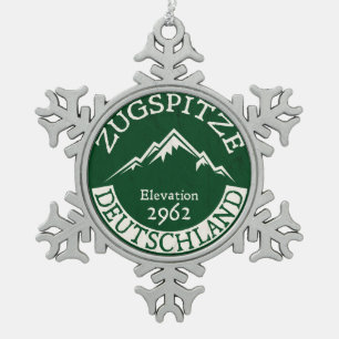 Ornement Flocon De Neige Ski Deutschland de Zugspitze Allemagne de ski