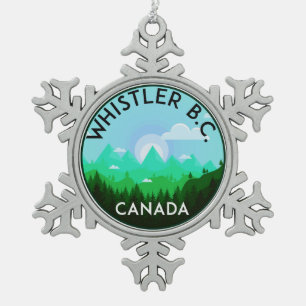 Ornement Flocon De Neige Ski du Canada de Colombie-Britannique de Whistler