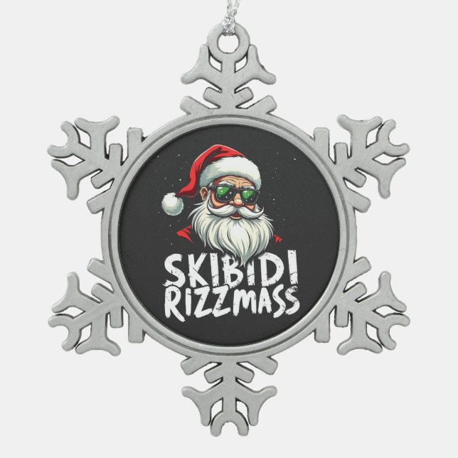 Ornement Flocon De Neige Skibidi Rizzmas Funny Gen Alpha Slang Noël (Devant)