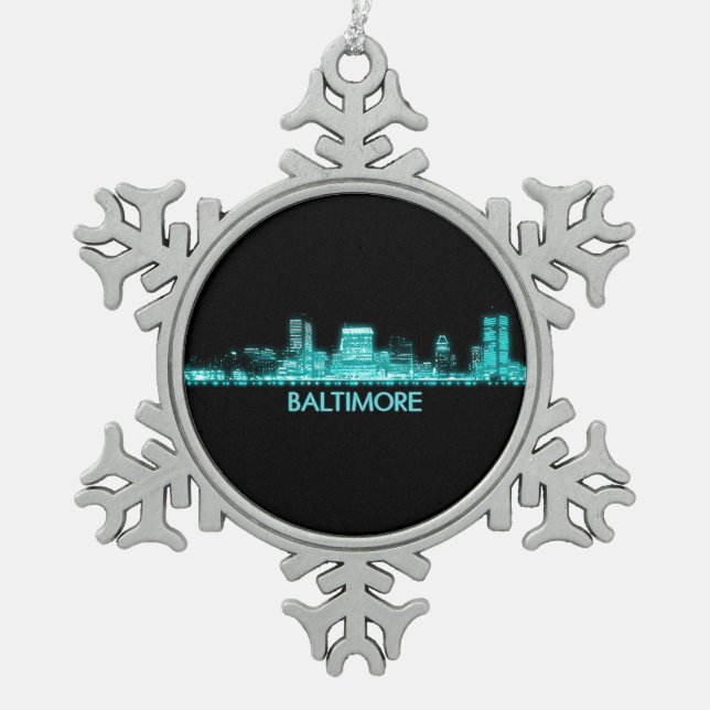 Ornement Flocon De Neige Skyline Baltimore (Devant)