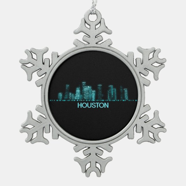 Ornement Flocon De Neige Skyline de Houston (Devant)