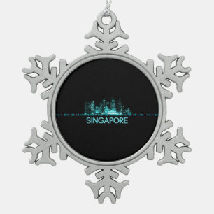 Ornement Flocon De Neige Skyline de Singapour