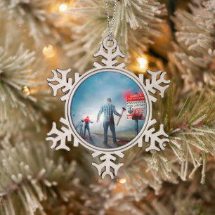 Ornement Flocon De Neige SlipperyJoe's heureux Halloween yeux brillants zom