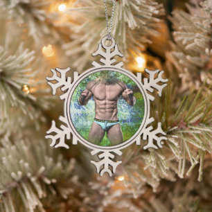 Ornement Flocon De Neige SlipperyJoe's homme adulte très musclé torse nu