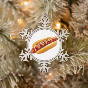 Ornement Flocon De Neige SlipperyJoe's hot dog ambiance estivale BBQ niché