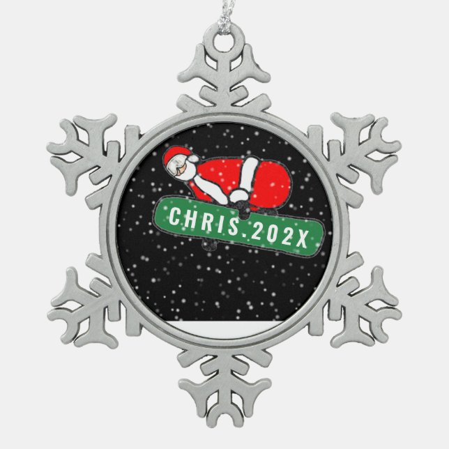 Ornement Flocon De Neige Snowboard Noël Collectif (Devant)