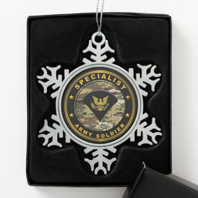Ornement Flocon De Neige Soldat de l'armée spécialisée (Boîte)