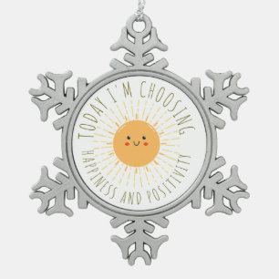 Ornement Flocon De Neige Soleil souriant mignon