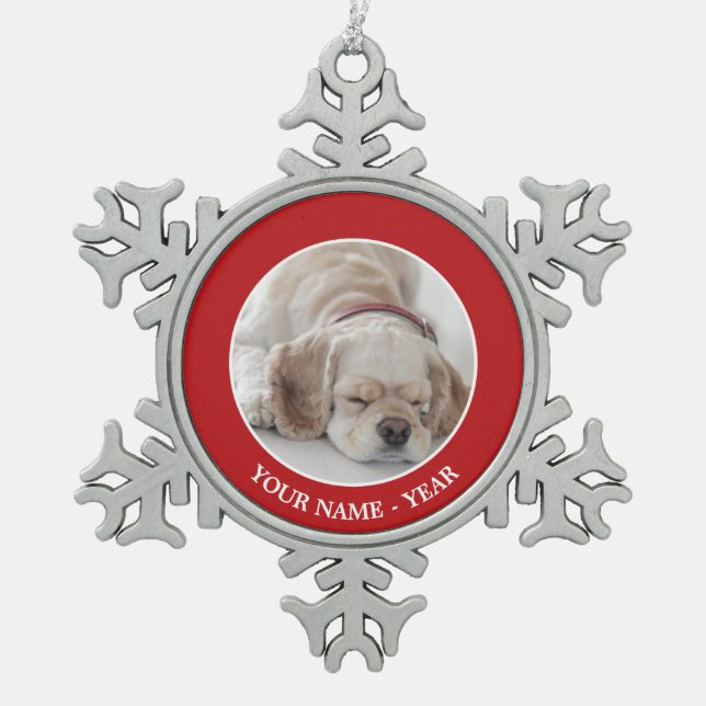 Ornement Flocon De Neige Sommeil de chien de cocker (Devant)