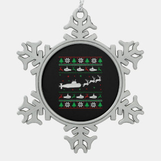 Ornement Flocon De Neige Sous-marin de la marine Sous-marin laide Sweat de