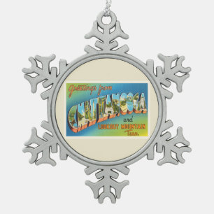 Ornement Flocon De Neige Souvenir de Vintage voyage de Chattanooga