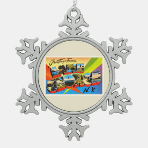 Ornement Flocon De Neige Souvenir de Vintage voyage de George New York NY